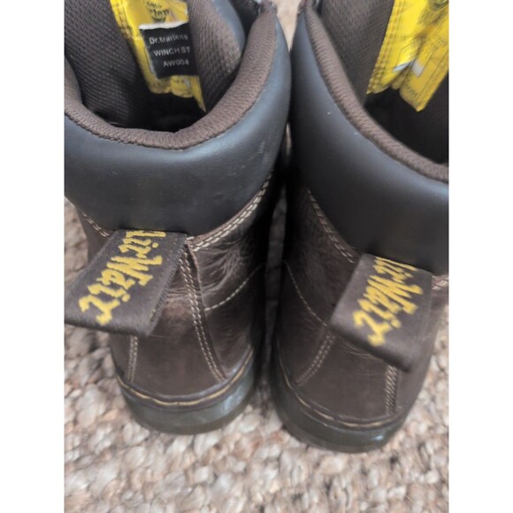Dr Martens Men\'s Size 12 Air Wair Industrial Brown Leather Boots Steel Toe Ankle